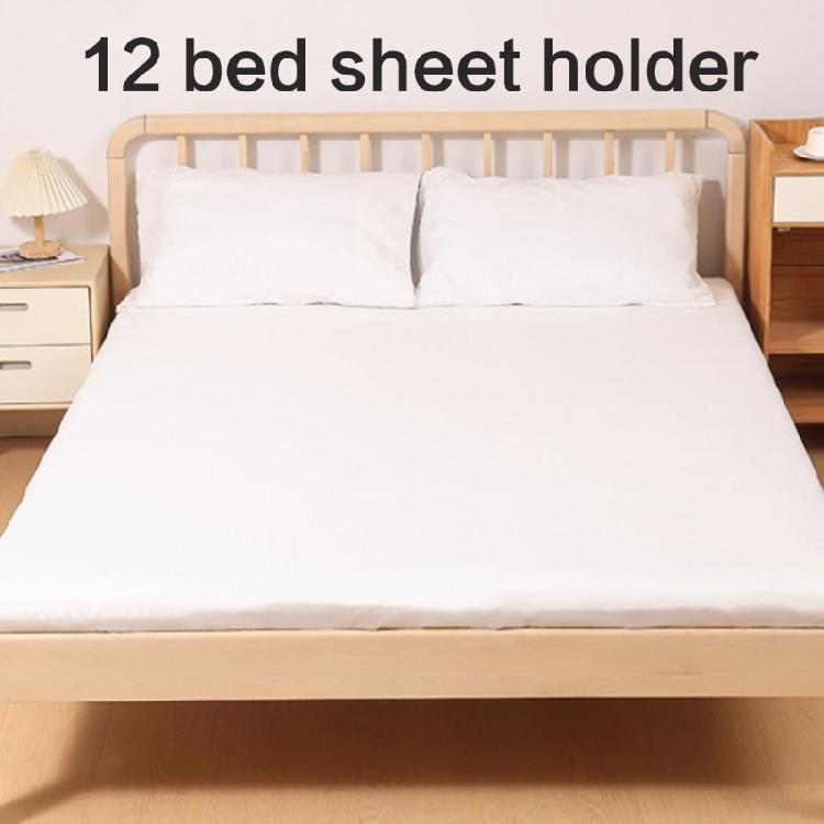 Universal Bed Sheet Holder 12 Clips Extended Length Rusts Proof Slip Resistant Elastic Mattress Adjustable Tensioner
