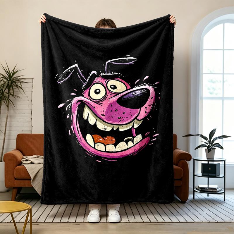 Courage the Cowardly Dog Soft and Comfortable Flannel Suitable for Sofas Living Rooms Outdoor Camping Travel and Also Makes a Great Anniversary Gif