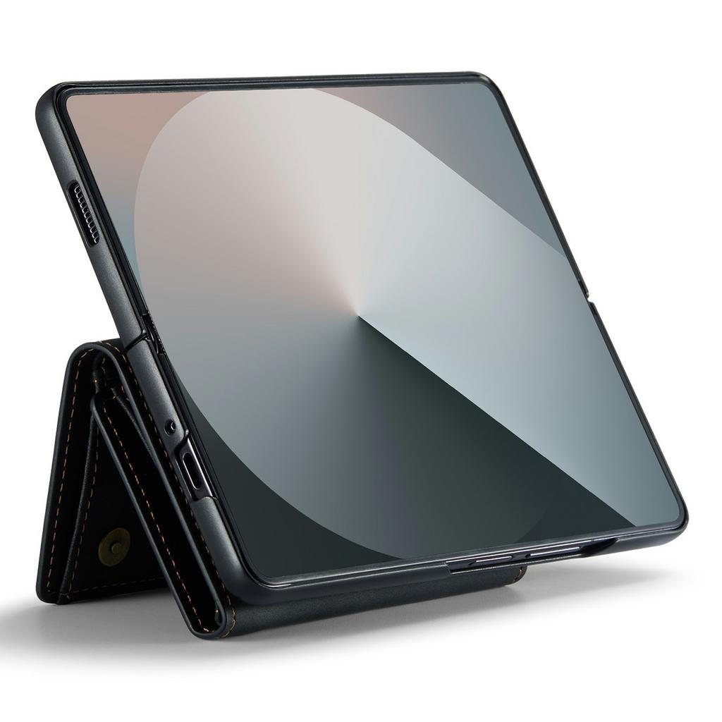 Funda DG.MING Serie M1 para Teléfono Samsung Galaxy Z Fold6 5G, Cubierta Trasera de PU + TPU + PC con Cartera Plegable Magnética y Soporte