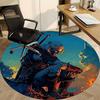 1PC Warrior Armor Office Round Rug, Non-slip, Soft and Durable Office Rug for Interior Decoration, Perfect for Office, Beautiful Decoration