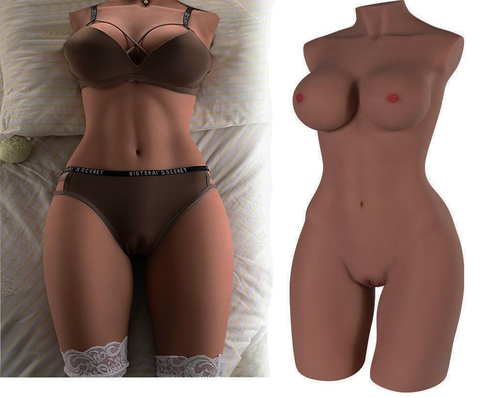 Half body without arms brown big breasts silicone real touch sex doll realistic breasts adult toy masturbator