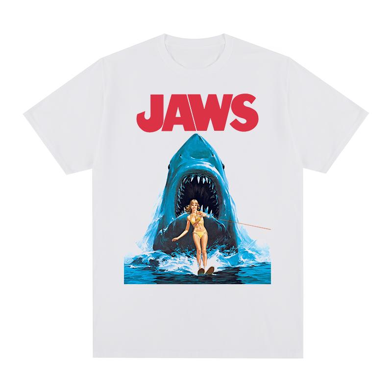 Jaws Movie Vintage Tshirt Horror Steven Spielberg Cotton Men T shirt New Tee Tshirt Womens Tops S