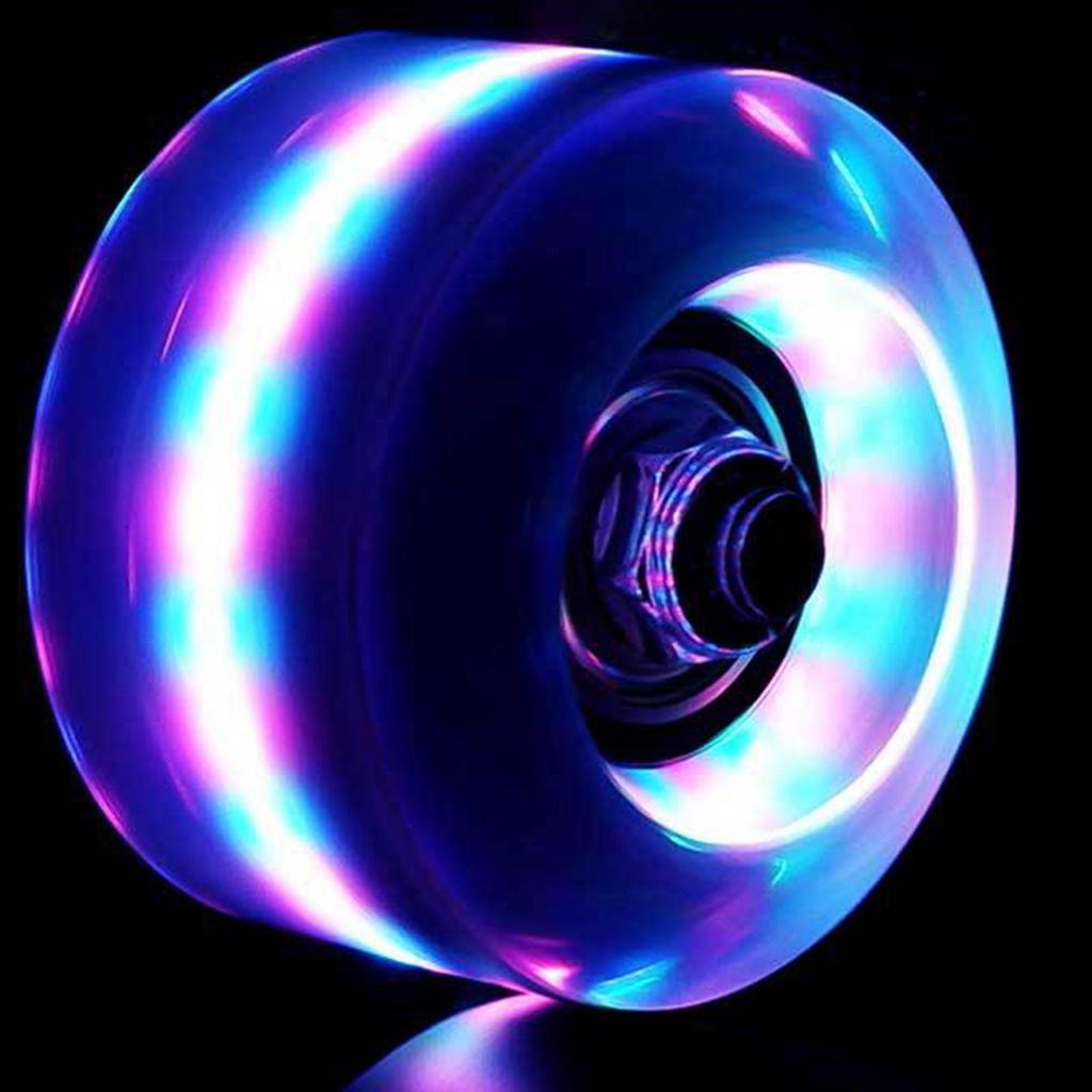8Pcs LED-Equipped Roller Skate Wheels for Indoor Use, 32 X 58 Mm with Bearings