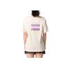 Puma Logo Round Neck Pullover Short Sleeve Drop Shoulder T-Shirt Women T-Shirt White 630566-87