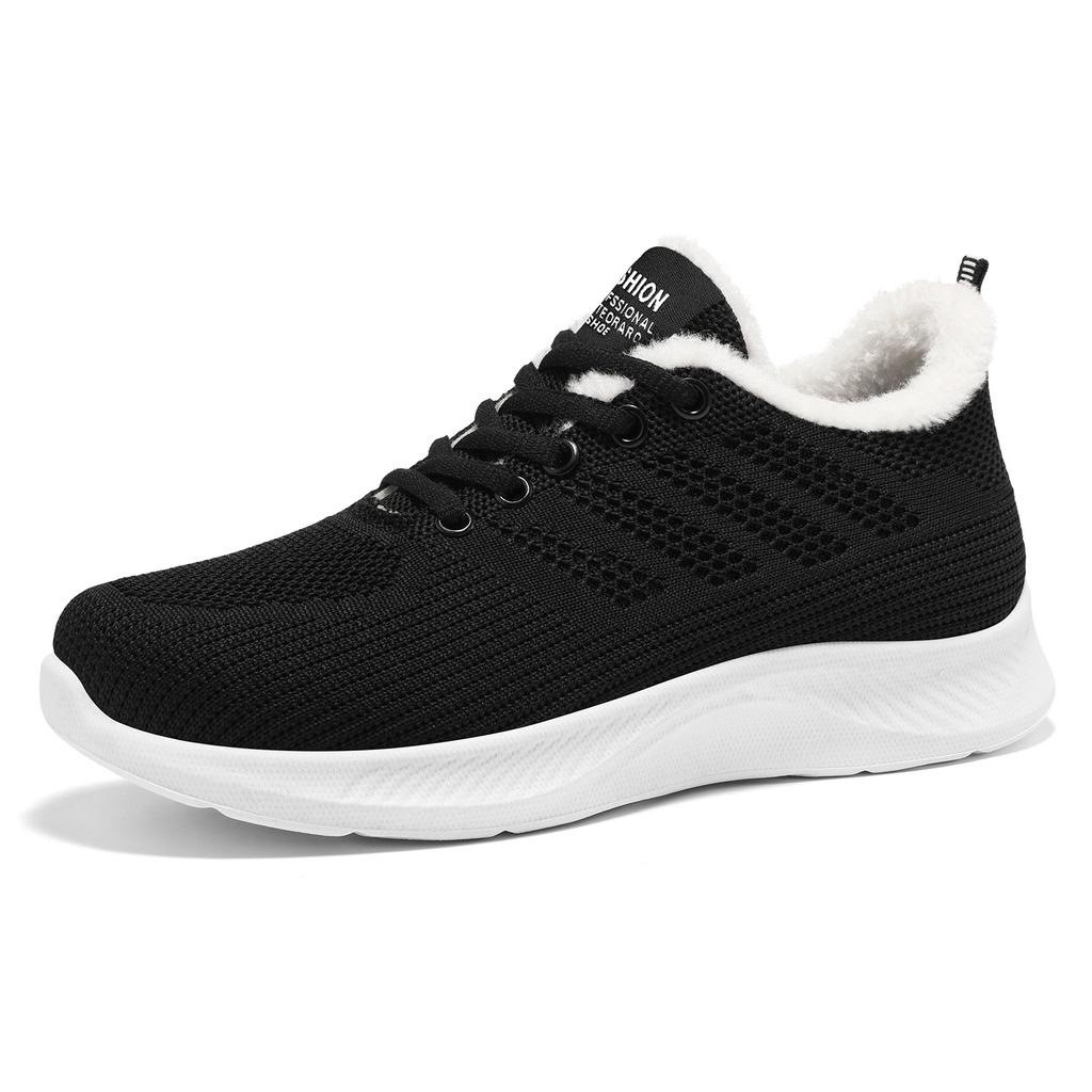 Women Winter Sneakers Short Plush Warm Casual Running Shoes Anti-Slip Lightweight Outdoor Lace-up Walking Shoes