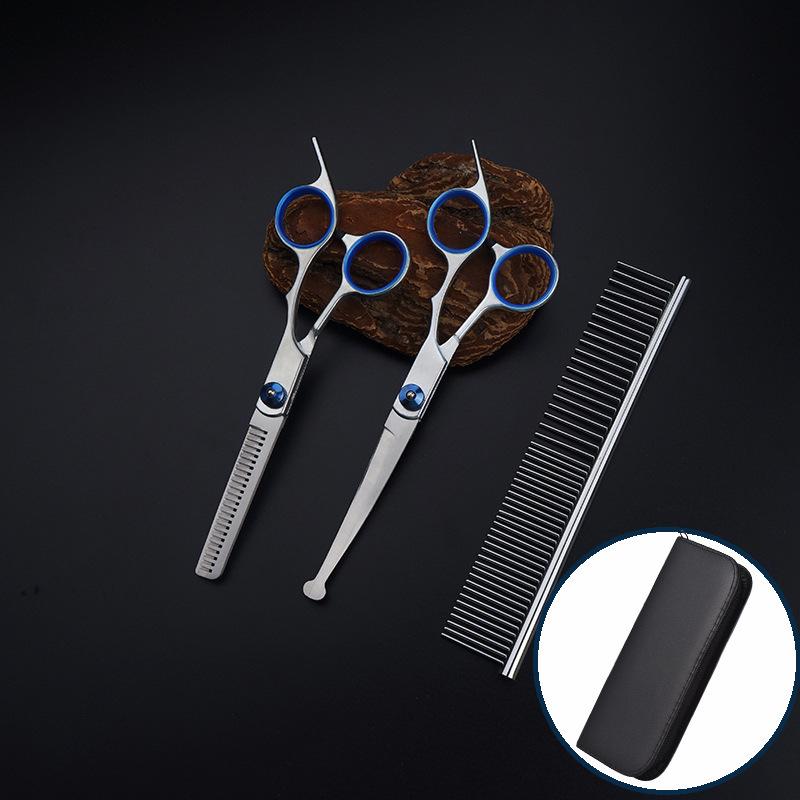 Professional Pet Grooming Scissors Set: Curved Trimming Shears for Dog Hair & Teddy Cuts