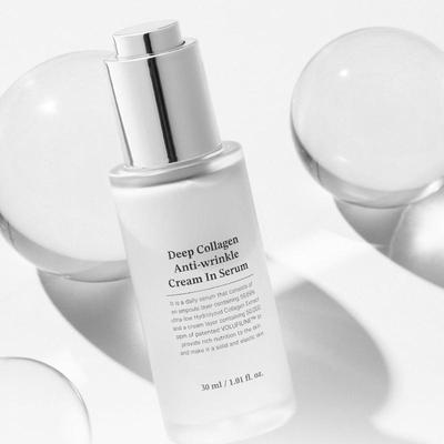 Deep Collagen Anti-Falten-Creme im Serum 30 ml, Anti-Aging, Anti-Falten, Feuchtigkeitsspendend, Koreanische Kosmetik, Kbeauty, Probe