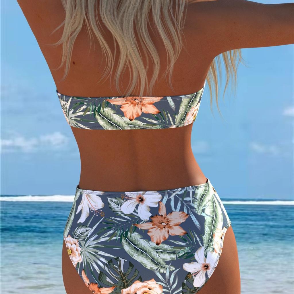 1011 nowy komplet bikini dwuczęściowy top bandeau kostium kąpielowy damski kostium kąpielowy oddychający i cienki
