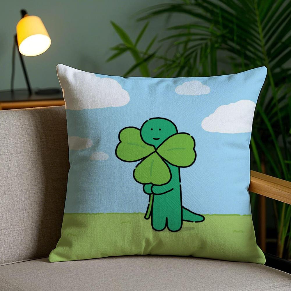 Cartoon Art Joguman Cushion Cover Soft Short Plush Double-Sided Printing Home Decor Machine Washable Pillow Case Gift