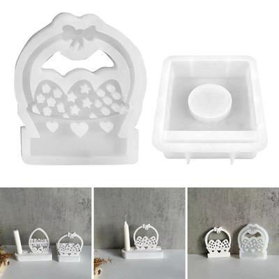 Silicone Moulds Easter Egg Flower Basket Candlesticks Resin Molds Candle Holder Casting Mould DIY Concrete Molds