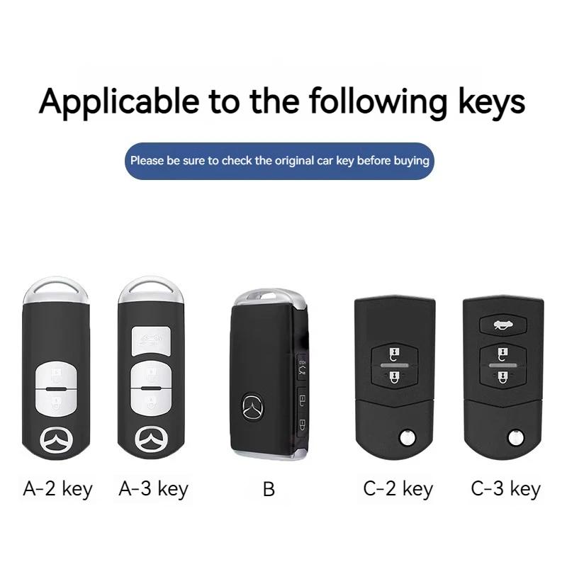 Zinc Alloy Car Key Holder for Mazda 3 5 6 SKYACTIV Axela Atenza CX30 CX5 CX8 CX9 MX5 RX8 RX7 BT50 MPV Key Case Cover Accessories FF16 l1