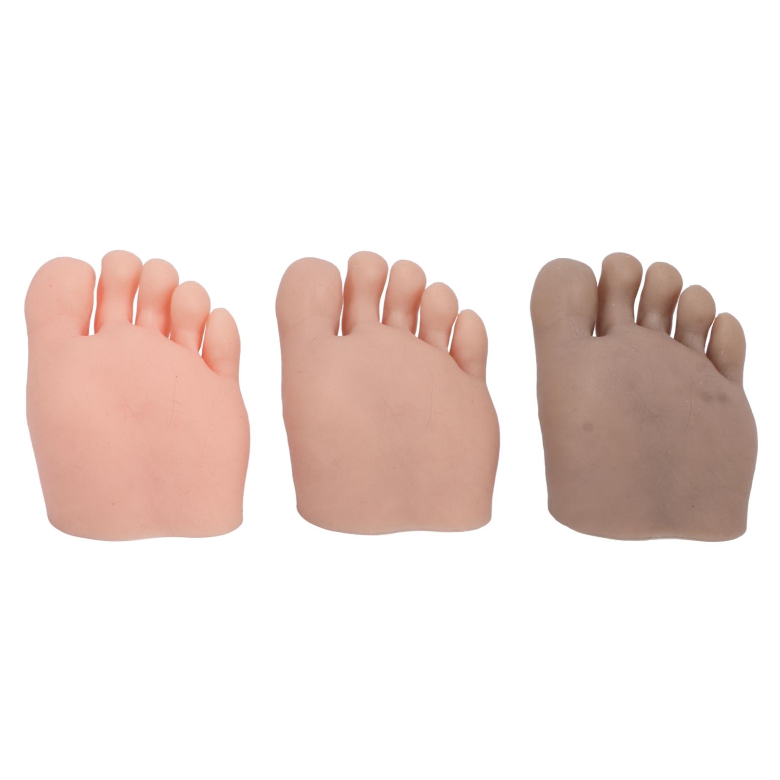 

3 шт. Силиконовый Дисплей для Тренировок Нейл-арту, Поддельная Модель Половины Стопы, Педикюр, Тату, Практика, Модель Стопы