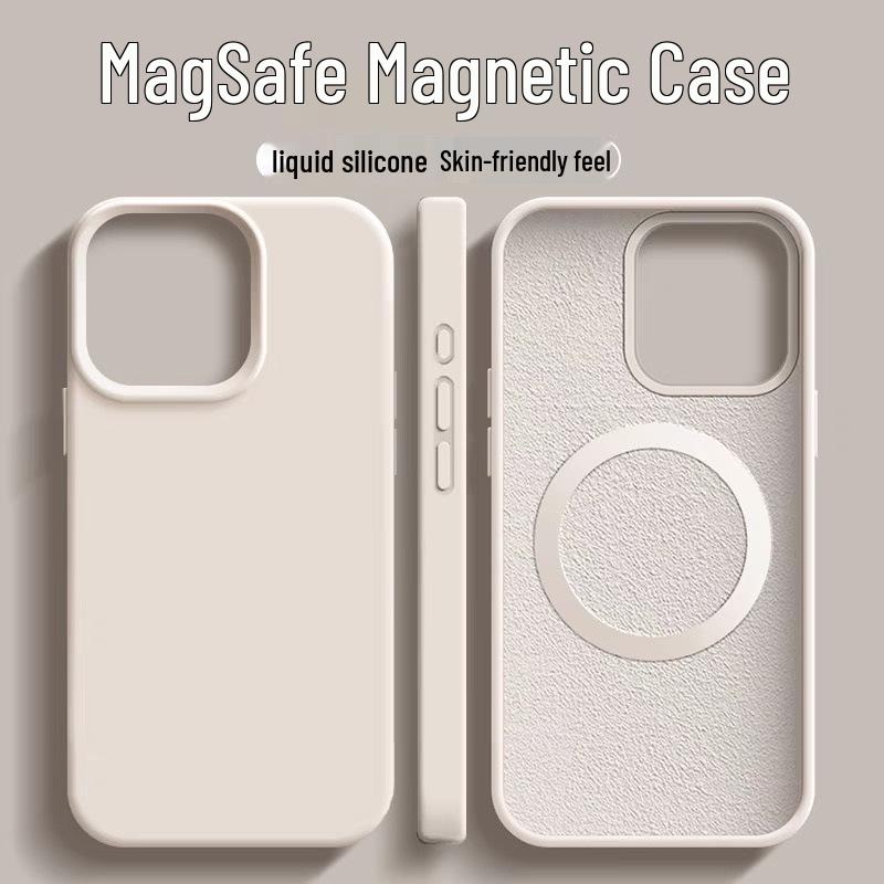 Kryt z tekutého silikonu pro iPhone 17 Pro Max s velkým otvorem a neviditelným magnetickým nabíjením - Kompatibilní s Apple 16, Odolný proti pádu, Nový.