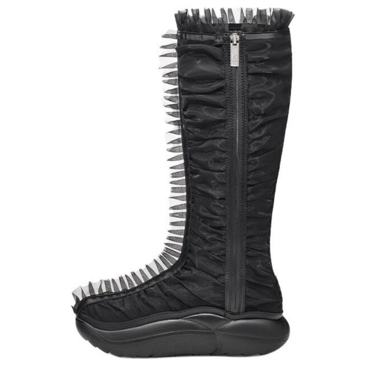 Collina Strada X Ugg Commuter Versatile Comfortable Trendy Zipper Round Toe Knee High Boots Women Boots Black 1170914-BLK