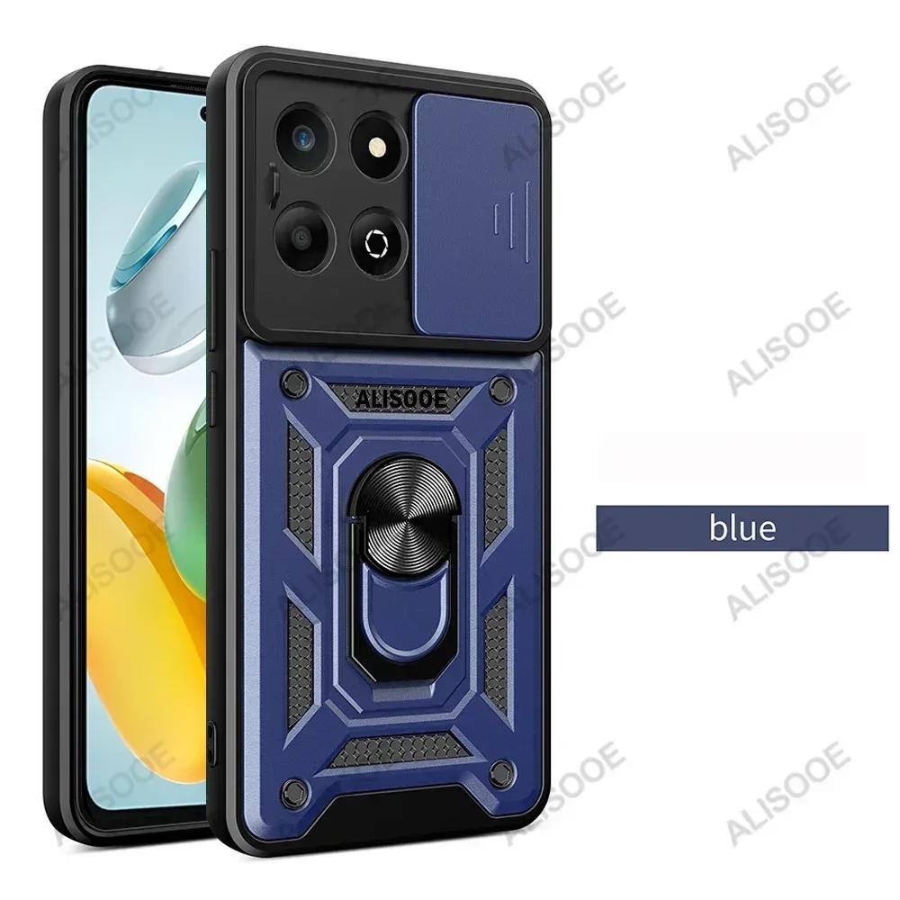 Funda for Honor X8C X7C 4G Case Slide Camera Lens Ring Stand Holder Shockproof Phone Cover for Honor X7C Capa