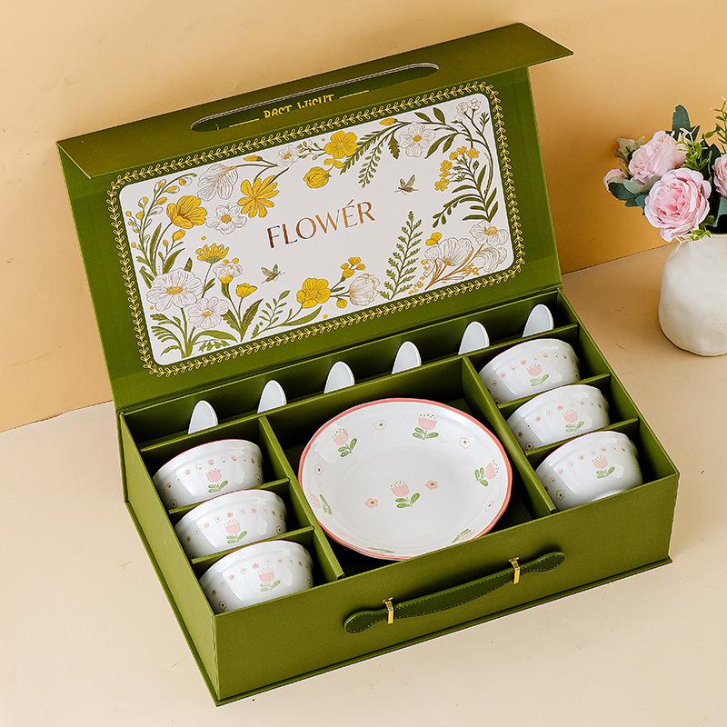 Tulip Ceramic Bowl & Plate Set - Wedding Favors & Client Appreciation Gift Box
