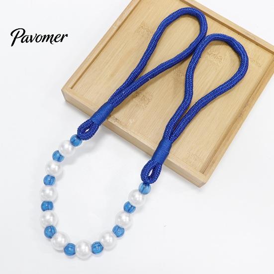 Non-damaging Curtain Holders 2Pcs Tiebacks with Pearls, Handmade Decorative Holdbacks Rope, Outdoor Farmhouse Elegant Tie Backs for Curtains,