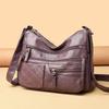 Sac à Bandoulière Grande Capacité Sac à Bandoulière pour Femmes Sac PU Multicouche pour Mère d'Âge Moyen