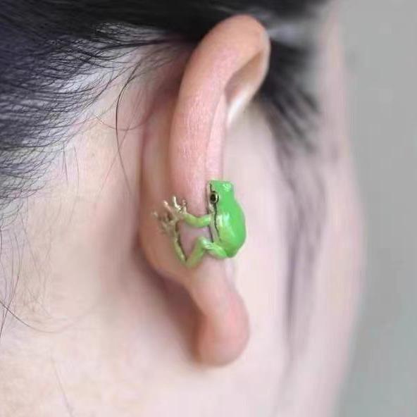 Mini Cute Green Frog Ring Quirky Funny Metal Animal Adjustable Finger Ring Jewelry Boys Girls Couple Birthday Party Gift