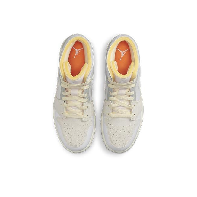 New Jordan 1 Mid SE Craft Inside Out White Grey GS DQ3726-100