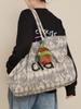 Borsa Sportiva da Palestra Grande Capacità Retro Borsa a Tracolla Casual da Pendolare Unisex per Giovani Adulti