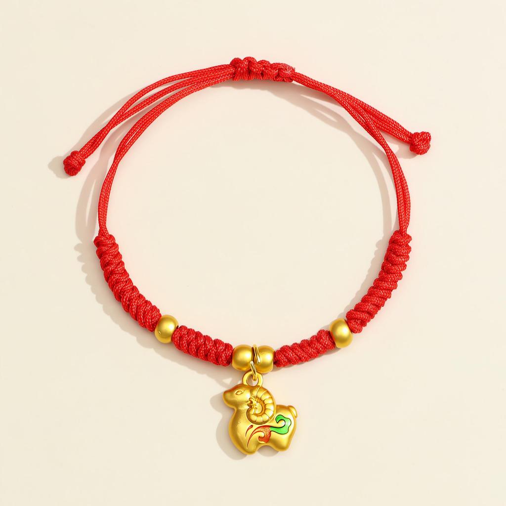 2026 Anul Zodiacal al Calului Brățară Roșie: Sfoară împletită handmade Ben Ming Nian pentru noroc