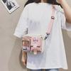 Pocket Transparent Shoulder Bag PVC Student Crossbody Bag Cute Harajuku Small Square Bag  Girls