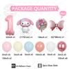 48pcs Cartoon Cute My Melody Bow Theme Foil Balloon 32 Inch Pink Number Set Children's 1-9th Birthday Party Decorative Toys