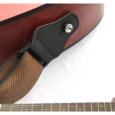 Avec 3 porte-médiators Sangle de guitare folk Sangle d'épaule de guitare électrique en coton et cuir PU Sangle réglable