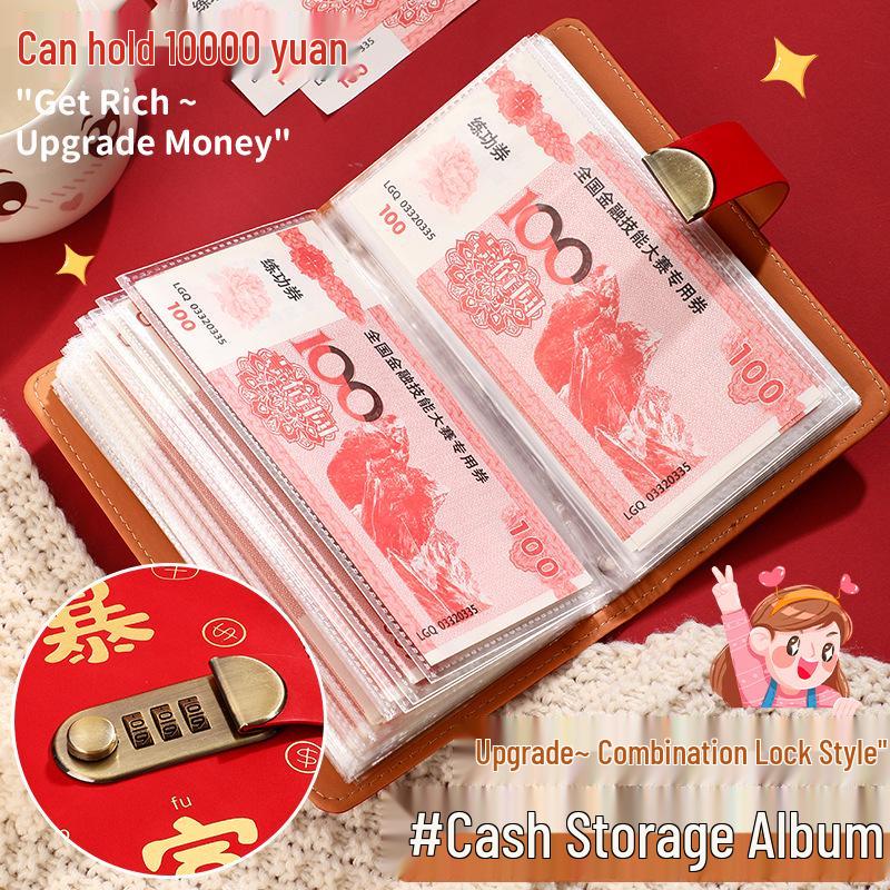 Popular Internet Celebrity Cash Savings Book: Large Capacity Password-Lock Album for Financial Management