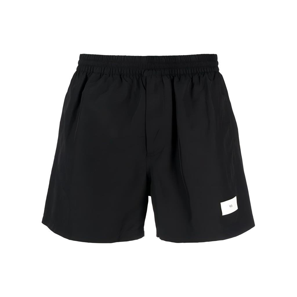 Y-3 SS23 Logo Print Solid Color Shorts Men Bottoms Black H63017