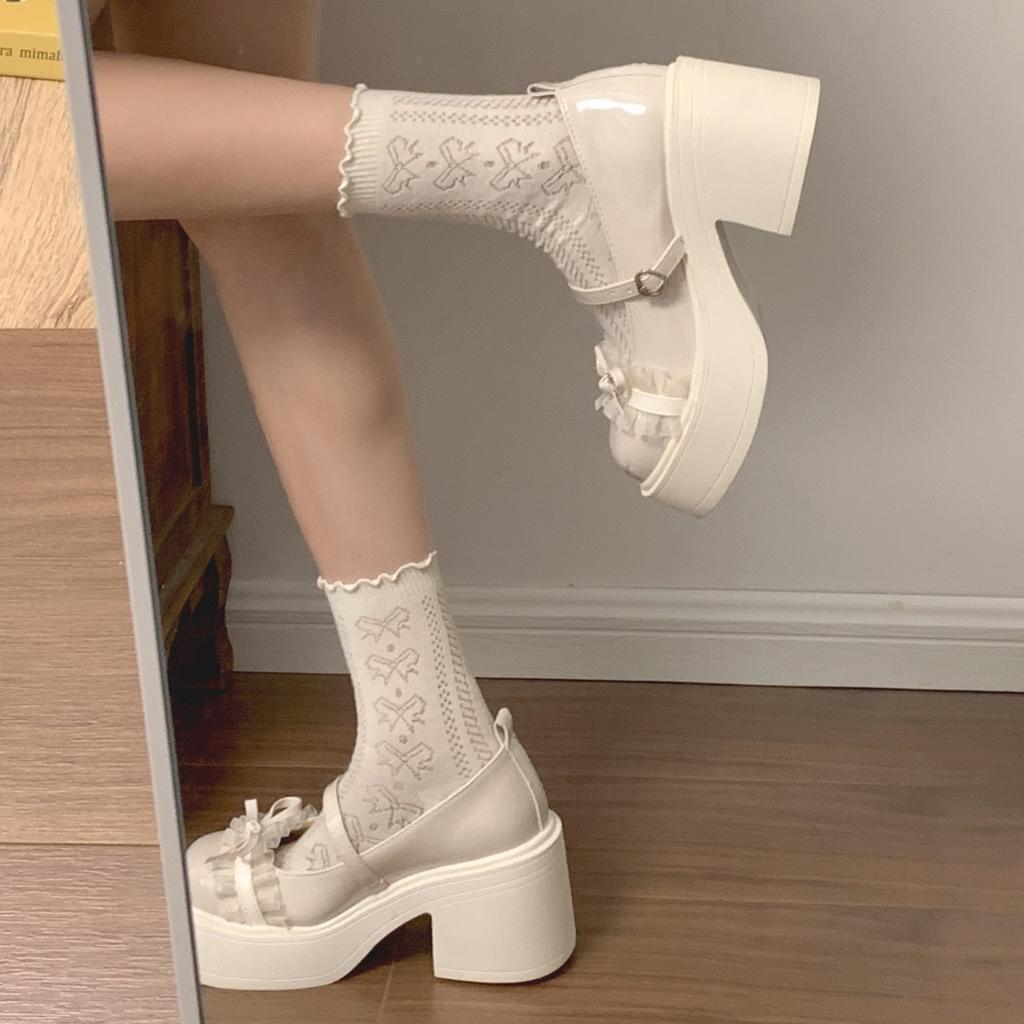 Retro Black British Style Thick High-heeled Small Leather Shoes Women's 2025 New Summer Skirt High-end Mary Jane Shoes