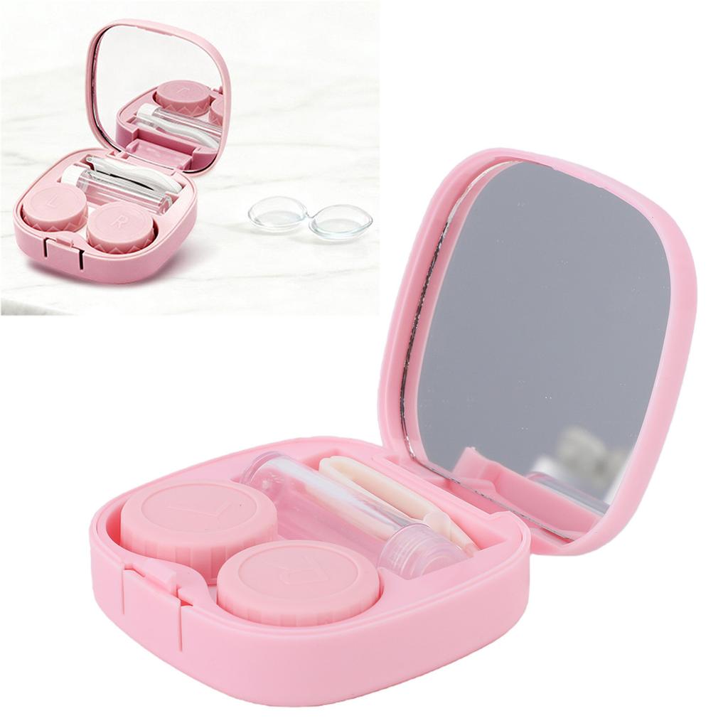 Contact Lens Case Travel Size Eye Colored Contacts Lenses Applicator Remover Tool Kit with Mirror Bottle