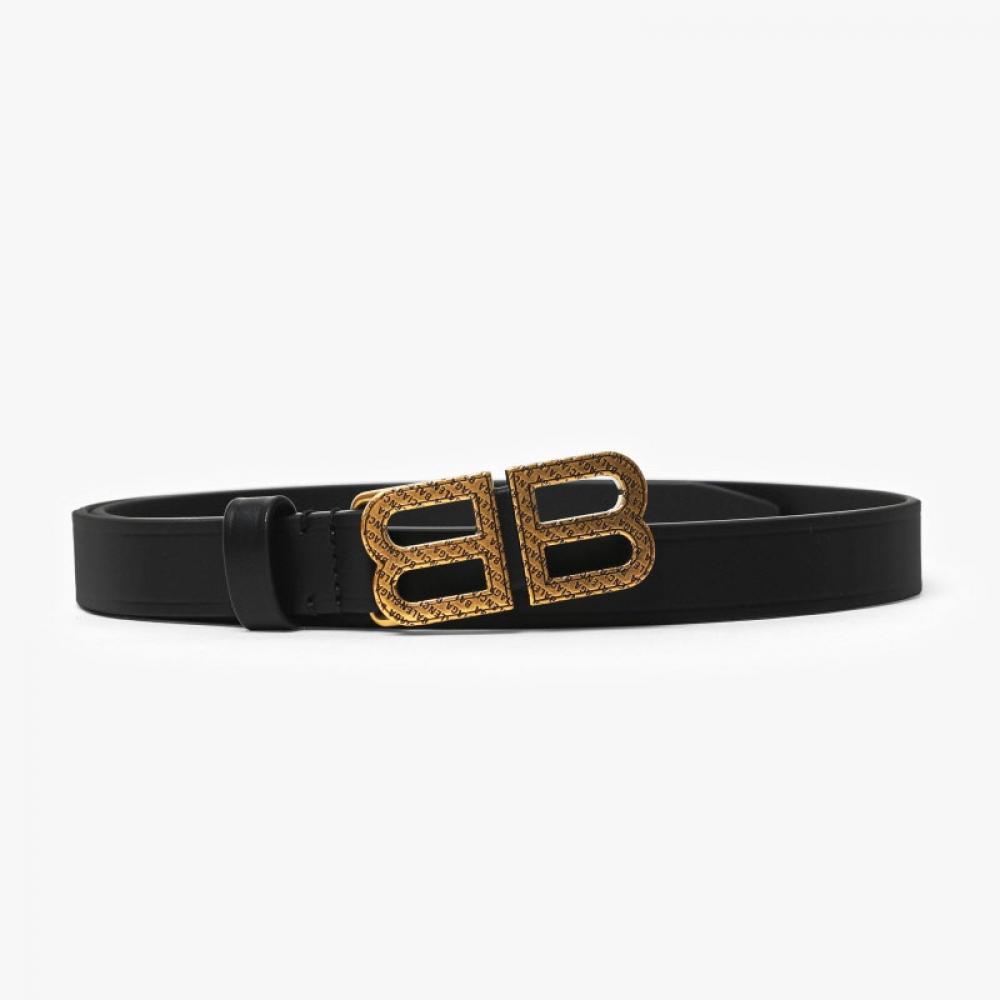 Balenciaga 673518 2aa62 1000 Bb Logo Hourglass Thin Belt