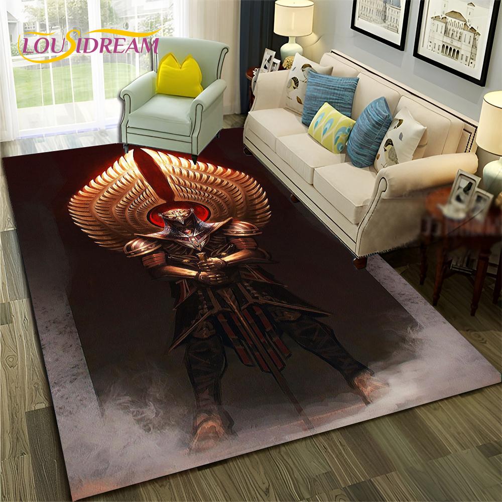 Egyptian Mythology Pharaoh Hieroglyphics Carpet Rug for Home Living Room Bedroom Sofa Doormat Decor,Area Rug Non-slip Floor Mat