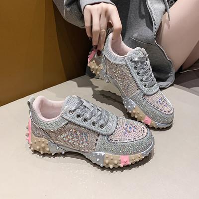 Zapatillas Deportivas de Moda para Mujer Zapatillas de Cristal Zapatos Planos Casuales Zapatos de Plataforma Mujer 2025 Marca Diseñador Zapatos para Senderismo Correr Mujer Sandalias