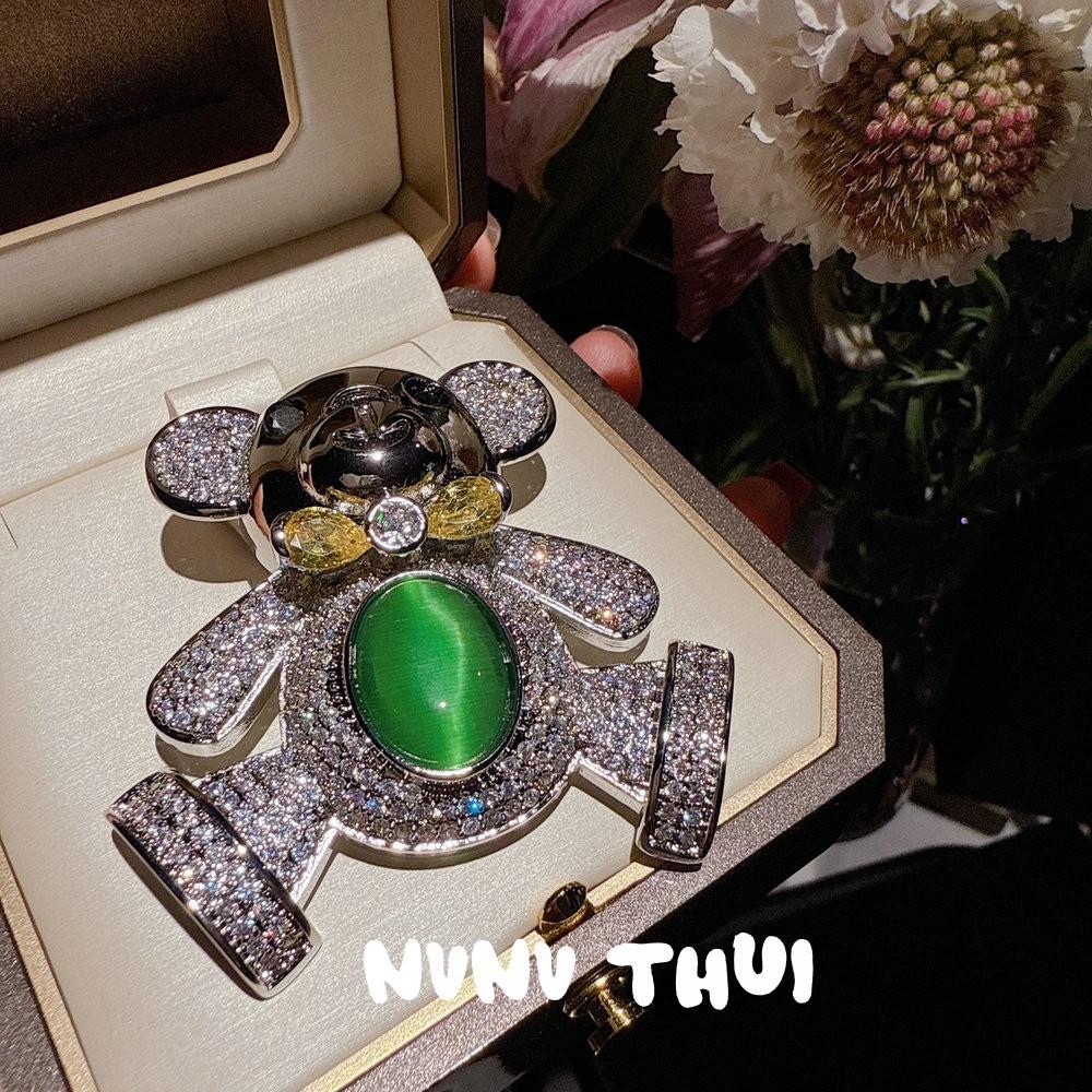 Ancient Filigree Entangled Enamel Butterfly Green Dongling Bracelet, New Chinese Style, Citrine Vajra Pestle Flower God Bracelet.