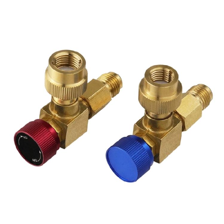 Brass Refrigerants Control Valves Improved Sealing Washer Not Freezing Handle For HVAC System Recharging