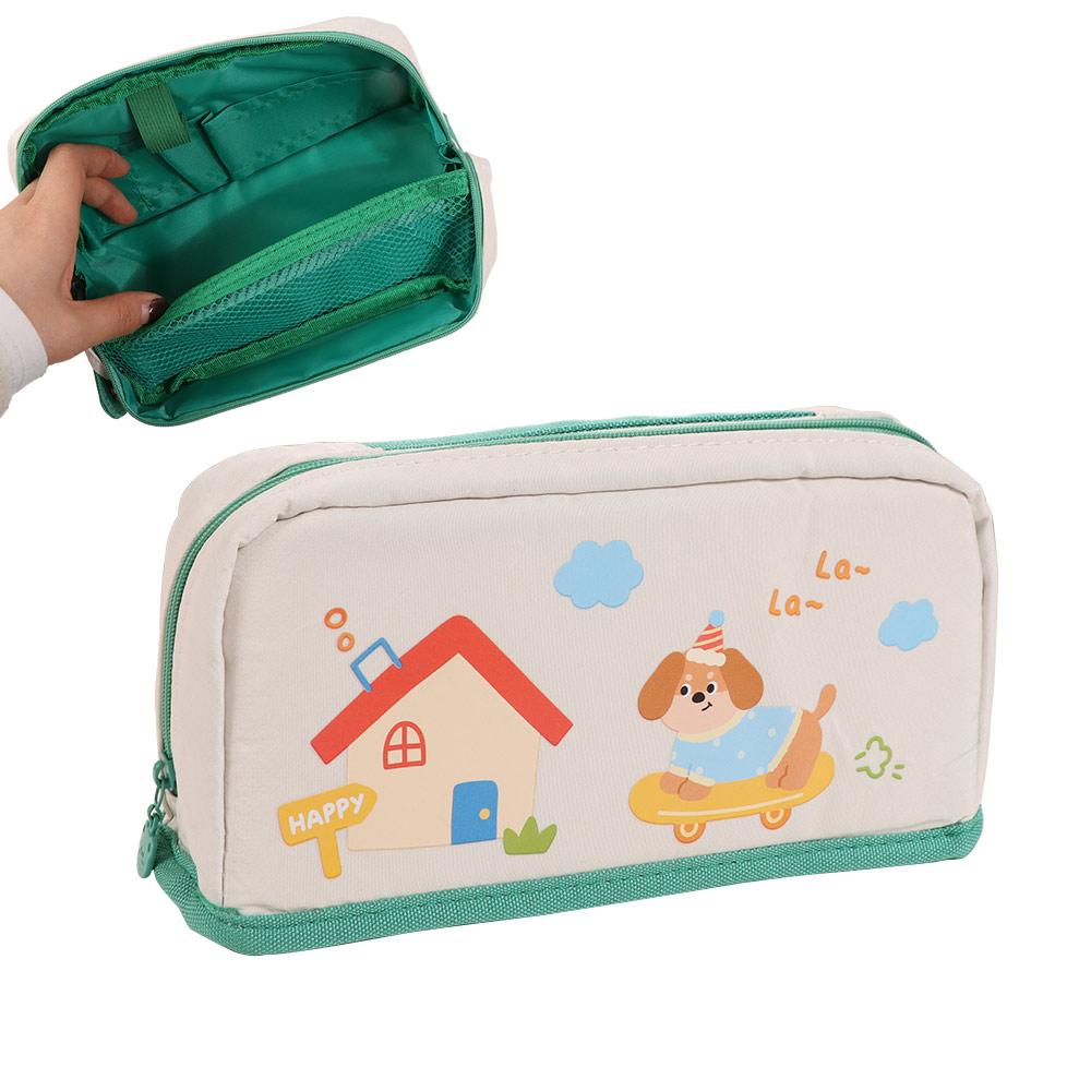 Can Stand Cartoon Pen Bag INS Multi-layer Stationery Bag Lovely Pencil Storage Bag  Back To School