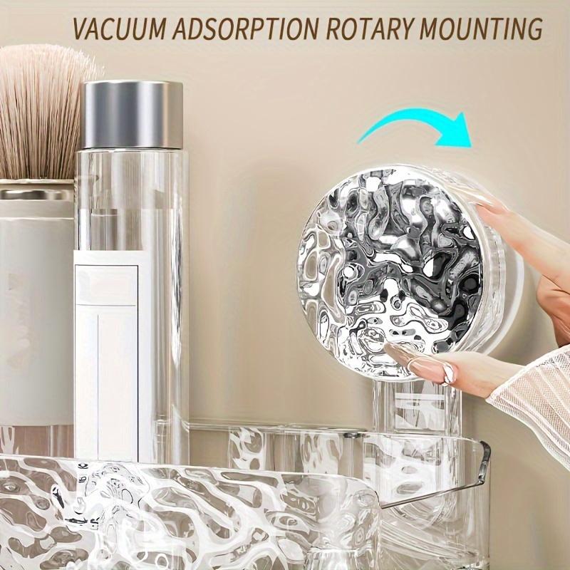 1 Stück Wandmontierter Kosmetik-Organizer mit Haken, wiederverwendbarer Organizer mit Saugnapf, Duschregal ohne Lochung, Badezimmerzubehör