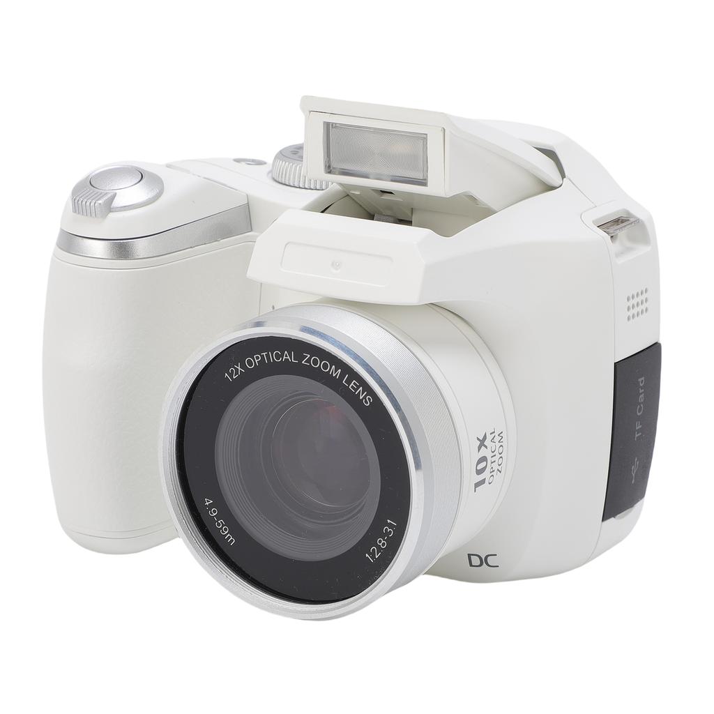 DSLR Camera 4K 60M with LED Flash LCD Screen CMOS 12x Optical 6x Digital Zoom Retro Digital Camera Video Recorder for