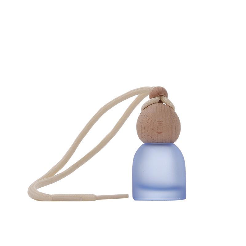Frosted Glass Car Diffuser Bottle with Lanyard for Essential Oils - Refillable and Ideal for Home or Wardrobe Decor.