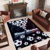 Soccer Theme Crystal Velvet Rug Personalized Custom Name Text Soft Floor Mat Home Decor