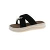Muffin platform slippers women's new country pearl cross fashion outer wear one word skirt beach cool slippers