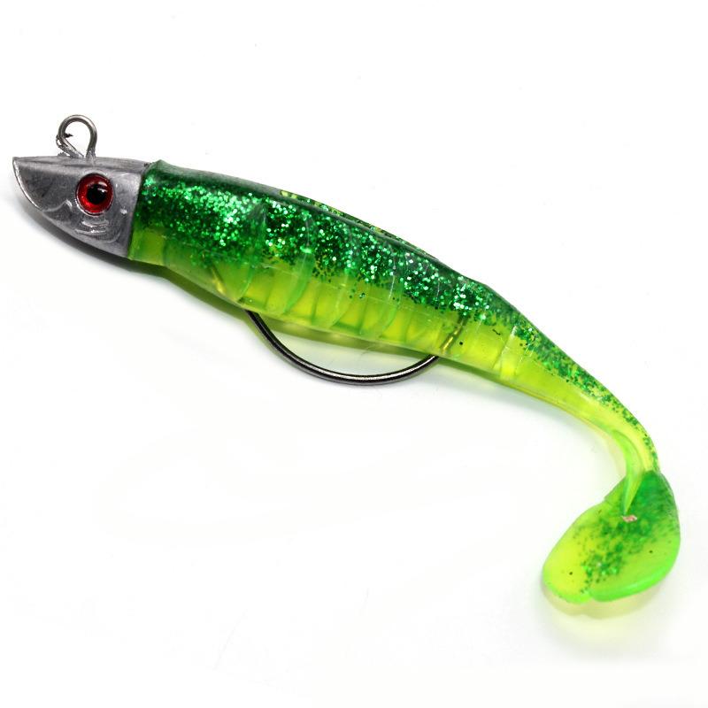 

10cm 15.5g 13cm 26g T Tail Soft Lure Jig Head Soft Fishing Lure With Barbed Hook 15.5g