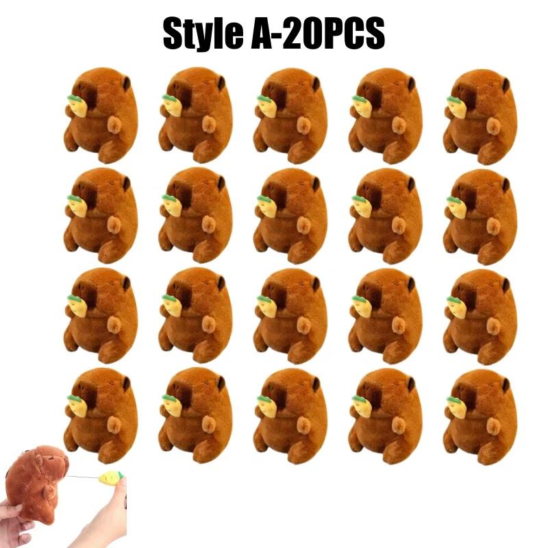 Cute Stuffed Animals Plush Capybara Keychain 12cm Cartoon Simulation Capybara Pendant Snot-Pulling Cute School Bag Pendant