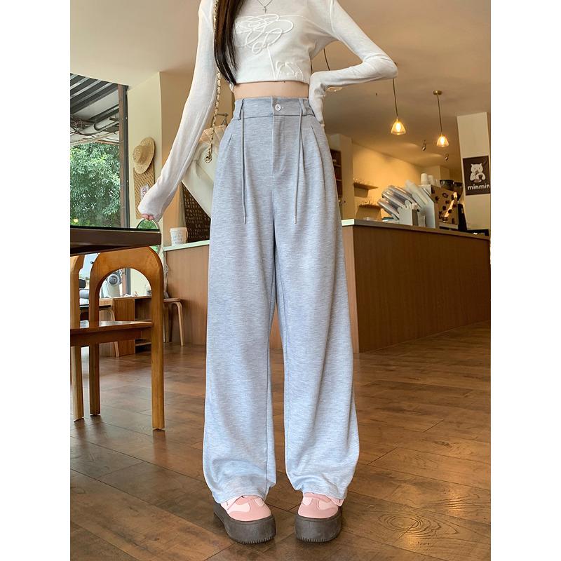 High Waist Narrow Version Wide Leg Pants Casual Straight Straight Straight Pants Loose Sports Casual Pants Early Autumn