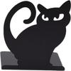 2pcs Iron Decorative Cat Bookend 4.72x4.37x5.87in Metal Bookends Cat Shaped Book Stopper  Home Study