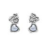 925 Silver Blue Heart Stud Earrings: Versatile, Luxurious, Sweet & Cool Style for Women