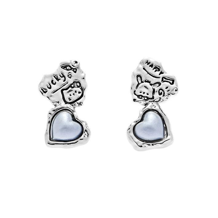 925 Silver Blue Heart Stud Earrings: Versatile, Luxurious, Sweet & Cool Style for Women